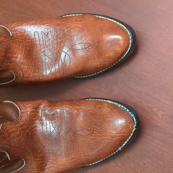 Bronco Brown Cowboy Western Boots size men's 7.5 - Picture 3 of 11
